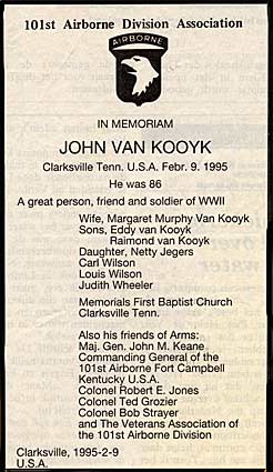 overlijdensadvertentie van kooijk